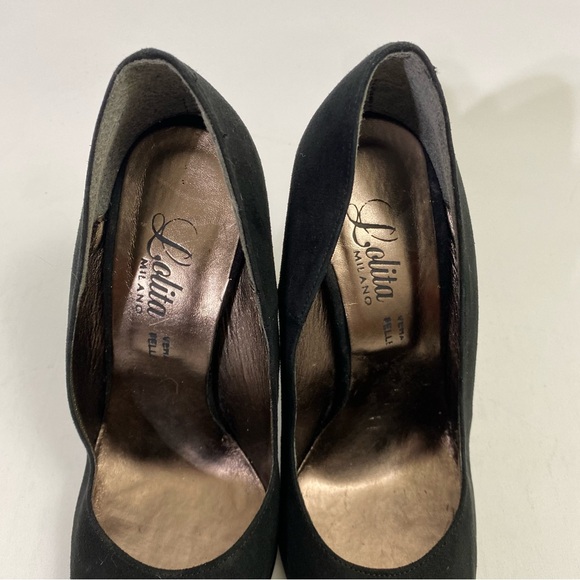 Lolita Milano Black Suede Pumps Stiletto Heels 8 / 38 - Picture 4 of 15